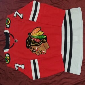 Chicago Blackhawks Kirby Dach Home Red Adidas Authentic Jersey Size 50